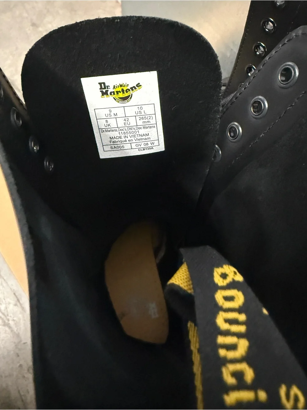 Dr. Martens Classic 1914 Smooth Black 14-eye Lace-up Boots, Mens size 9, EU 42